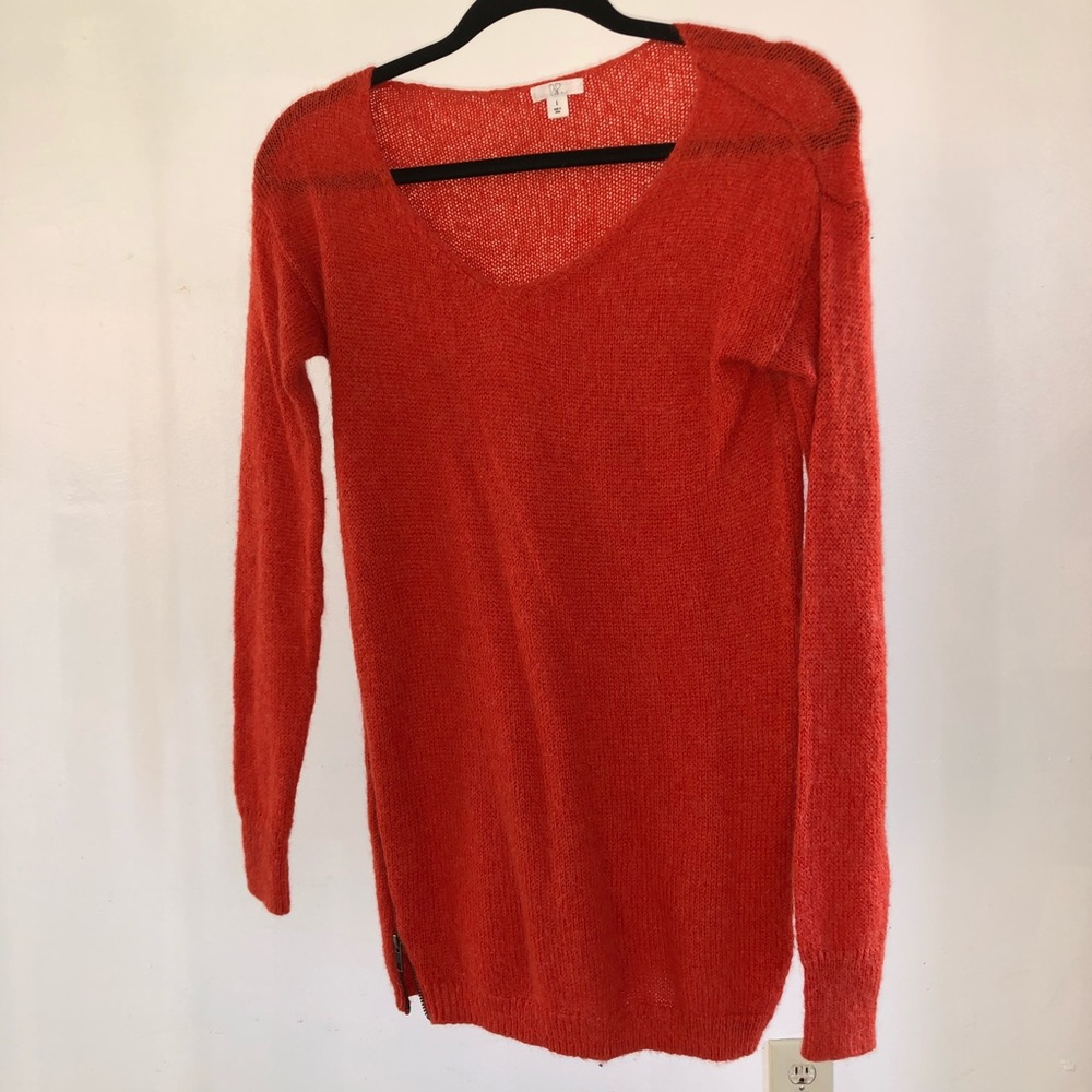 Orange knit sweater